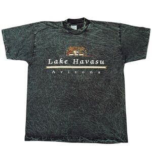 VTG Diamond Star Made in USA Black and Green Tie-Dye Tee - XL‎